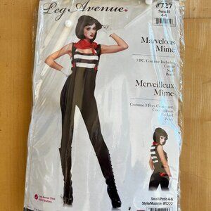 Leg Avenue Women's Marvelous Mime Costume Sexy Halloween Costume. Cosplay Size S